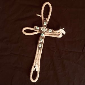 Cowgirl In Twined Handmade Western Lariat Cross